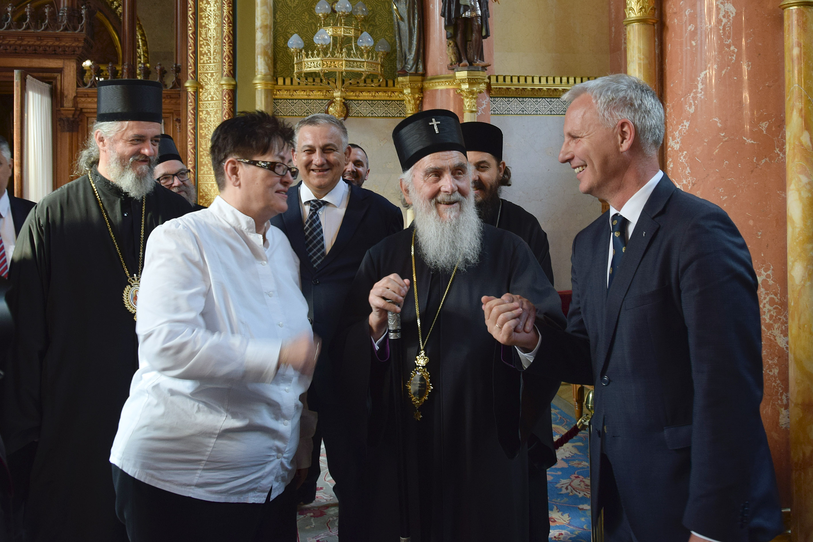 Irinej pátriárka és Soltész Miklós