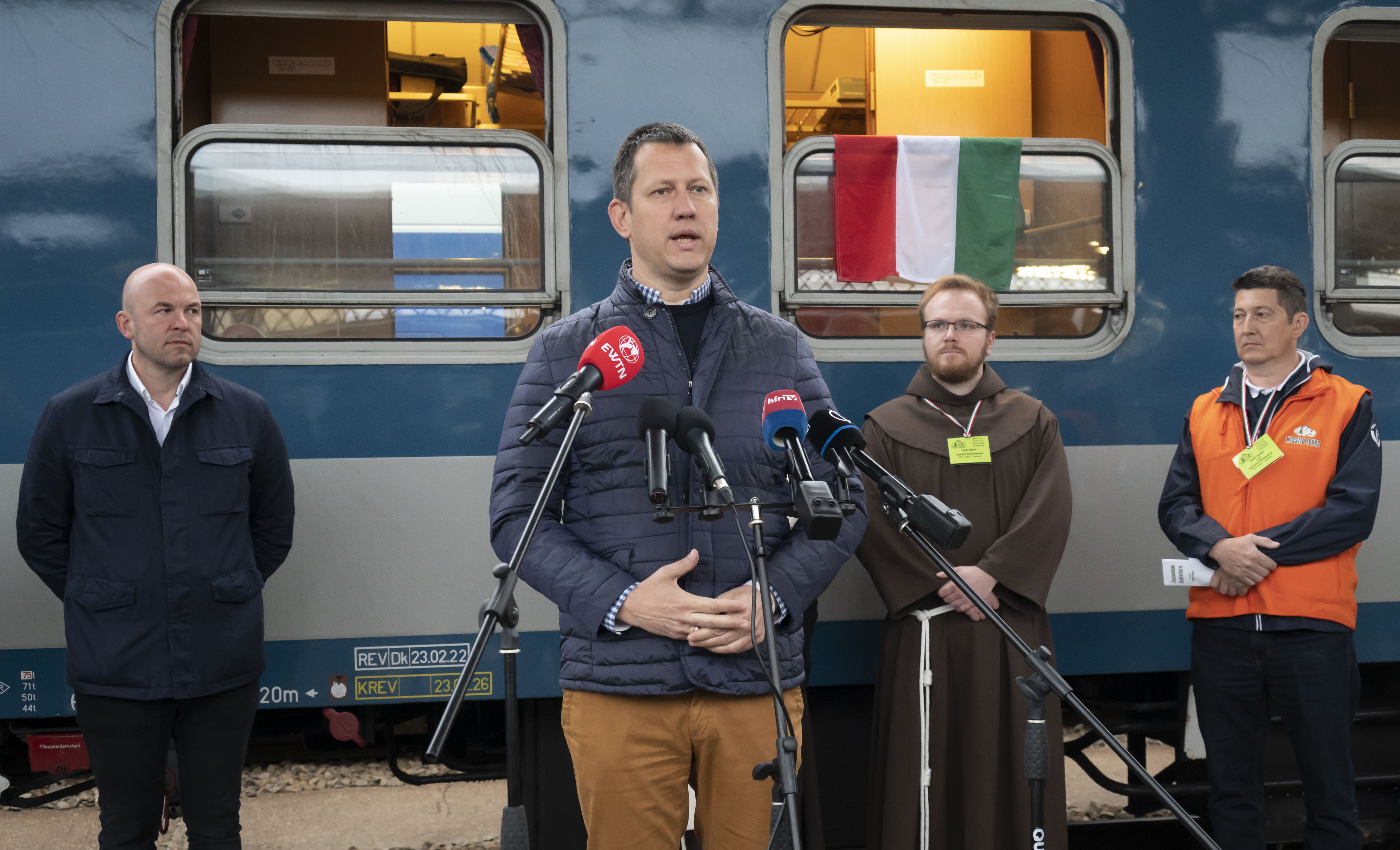 Fülöp Attila a zarandokvonat indulásánál