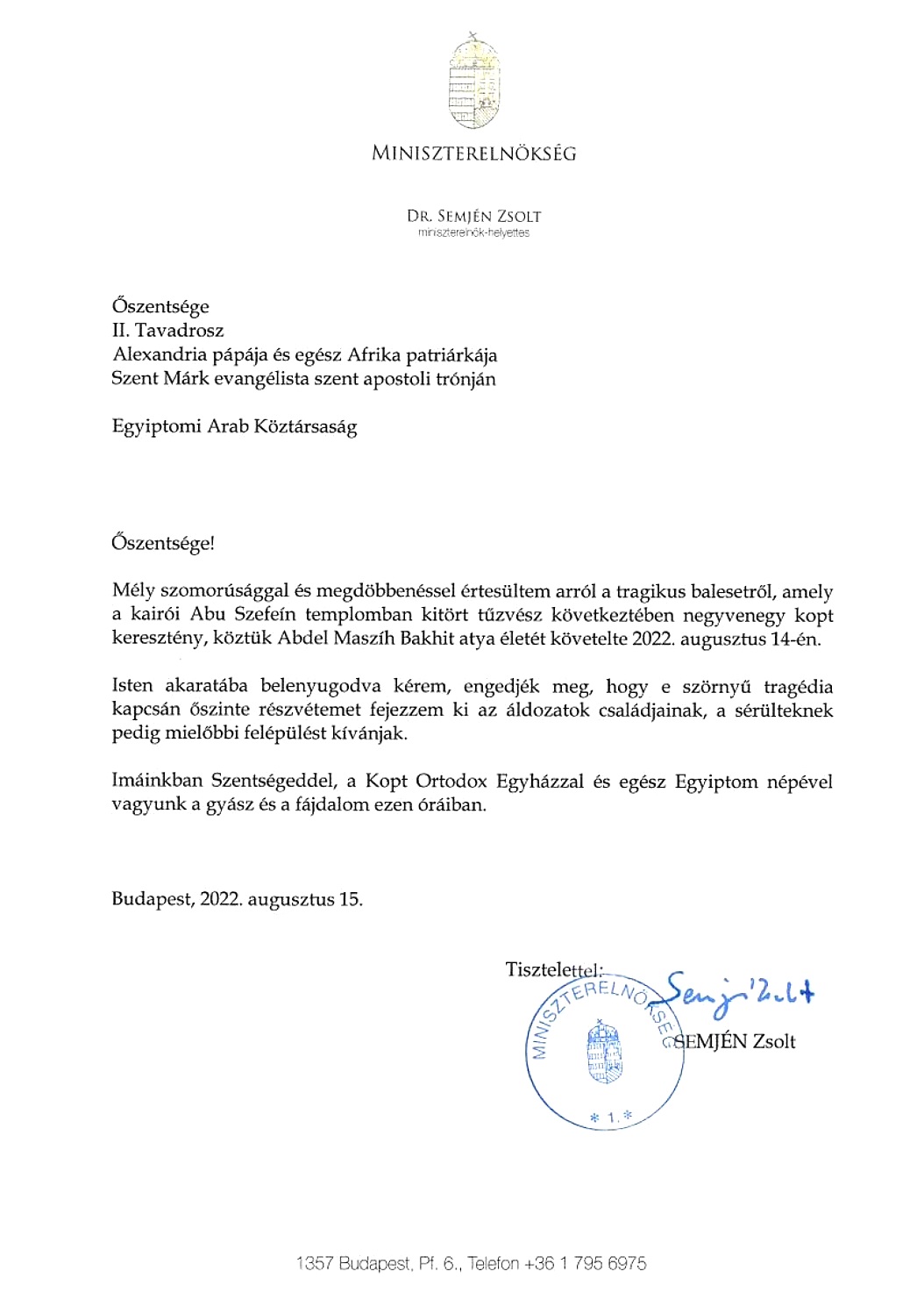 Részvétnyilvánítás