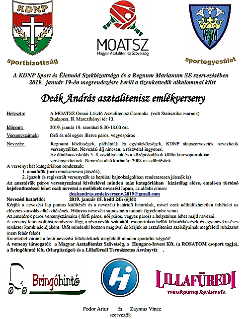 Deák András Emlékverseny - 2019