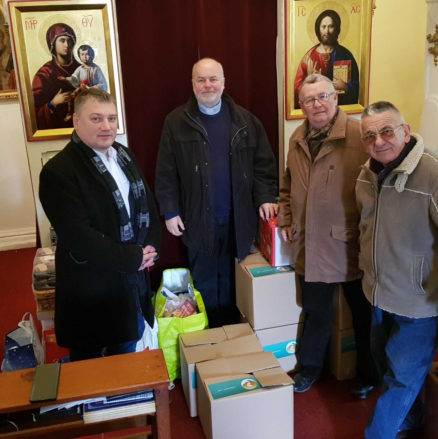 Haág Zalán és Szaplonczay Miklós a görögkatolikus kápolnában